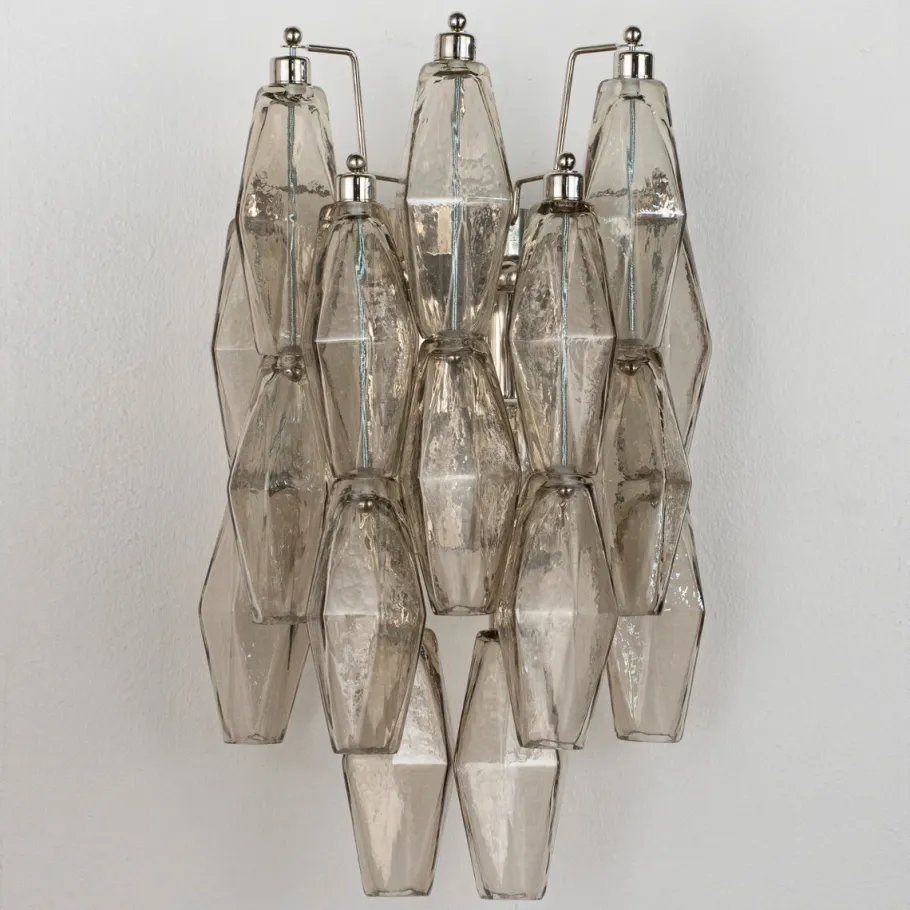 Best Pamono Wall Sconce in Smoky Poliedri Murano Glass, Italy, 1990s