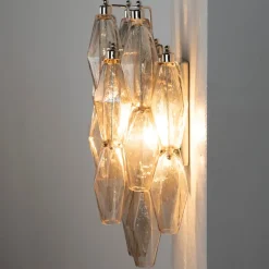 Best Pamono Wall Sconce in Smoky Poliedri Murano Glass, Italy, 1990s