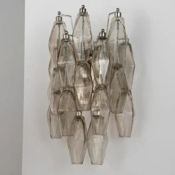 Best Pamono Wall Sconce in Smoky Poliedri Murano Glass, Italy, 1990s