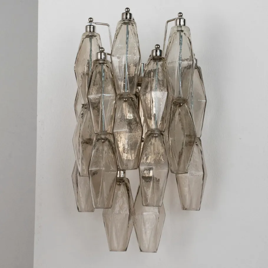 Best Pamono Wall Sconce in Smoky Poliedri Murano Glass, Italy, 1990s
