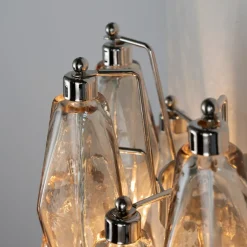 Best Pamono Wall Sconce in Smoky Poliedri Murano Glass, Italy, 1990s