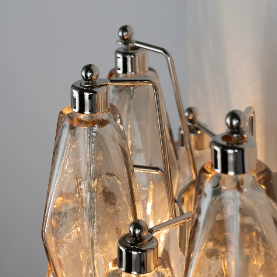 Best Pamono Wall Sconce in Smoky Poliedri Murano Glass, Italy, 1990s