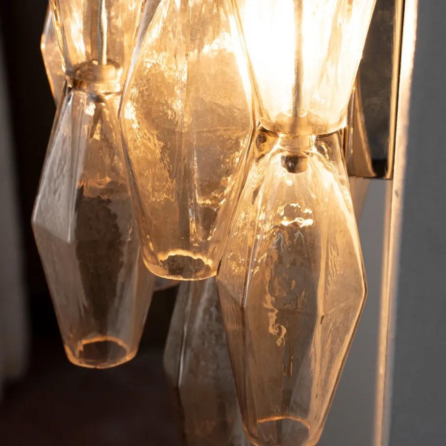 Best Pamono Wall Sconce in Smoky Poliedri Murano Glass, Italy, 1990s