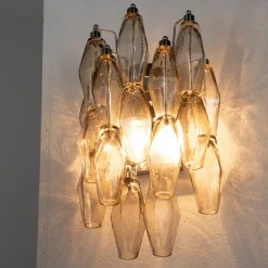 Best Pamono Wall Sconce in Smoky Poliedri Murano Glass, Italy, 1990s