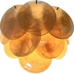 Best Pamono Wall Sconces with Amber Murano Discs, 1990, Set of 4