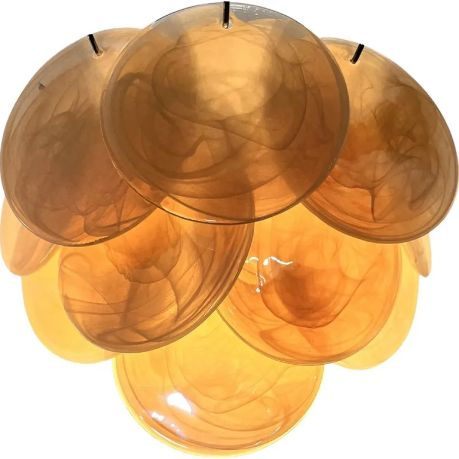 Best Pamono Wall Sconces with Amber Murano Discs, 1990, Set of 4