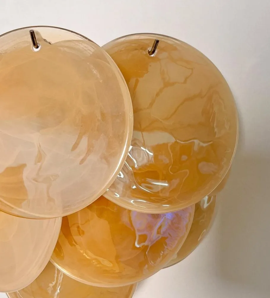 Best Pamono Wall Sconces with Amber Murano Discs, 1990, Set of 4