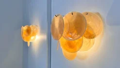 Best Pamono Wall Sconces with Amber Murano Discs, 1990, Set of 4