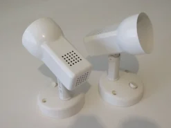 New Pamono Wall Spotlights in White Lacquered Metal from Massive, Belgium, 1970s, Set of 2
