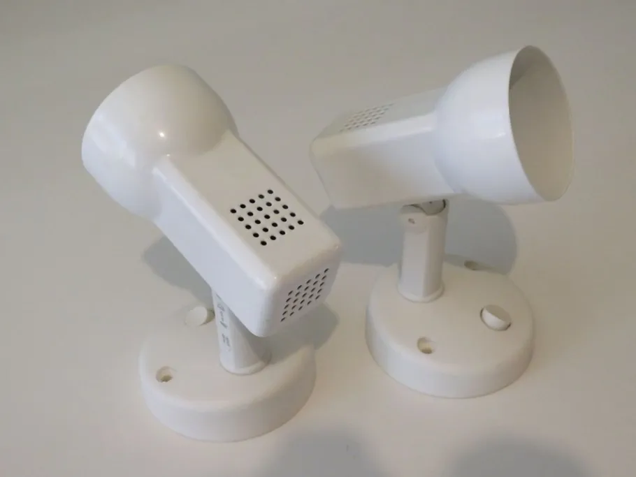 New Pamono Wall Spotlights in White Lacquered Metal from Massive, Belgium, 1970s, Set of 2