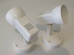 New Pamono Wall Spotlights in White Lacquered Metal from Massive, Belgium, 1970s, Set of 2