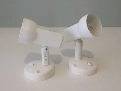 New Pamono Wall Spotlights in White Lacquered Metal from Massive, Belgium, 1970s, Set of 2