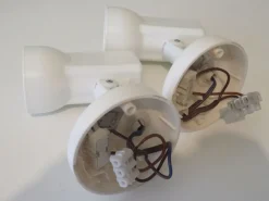 New Pamono Wall Spotlights in White Lacquered Metal from Massive, Belgium, 1970s, Set of 2