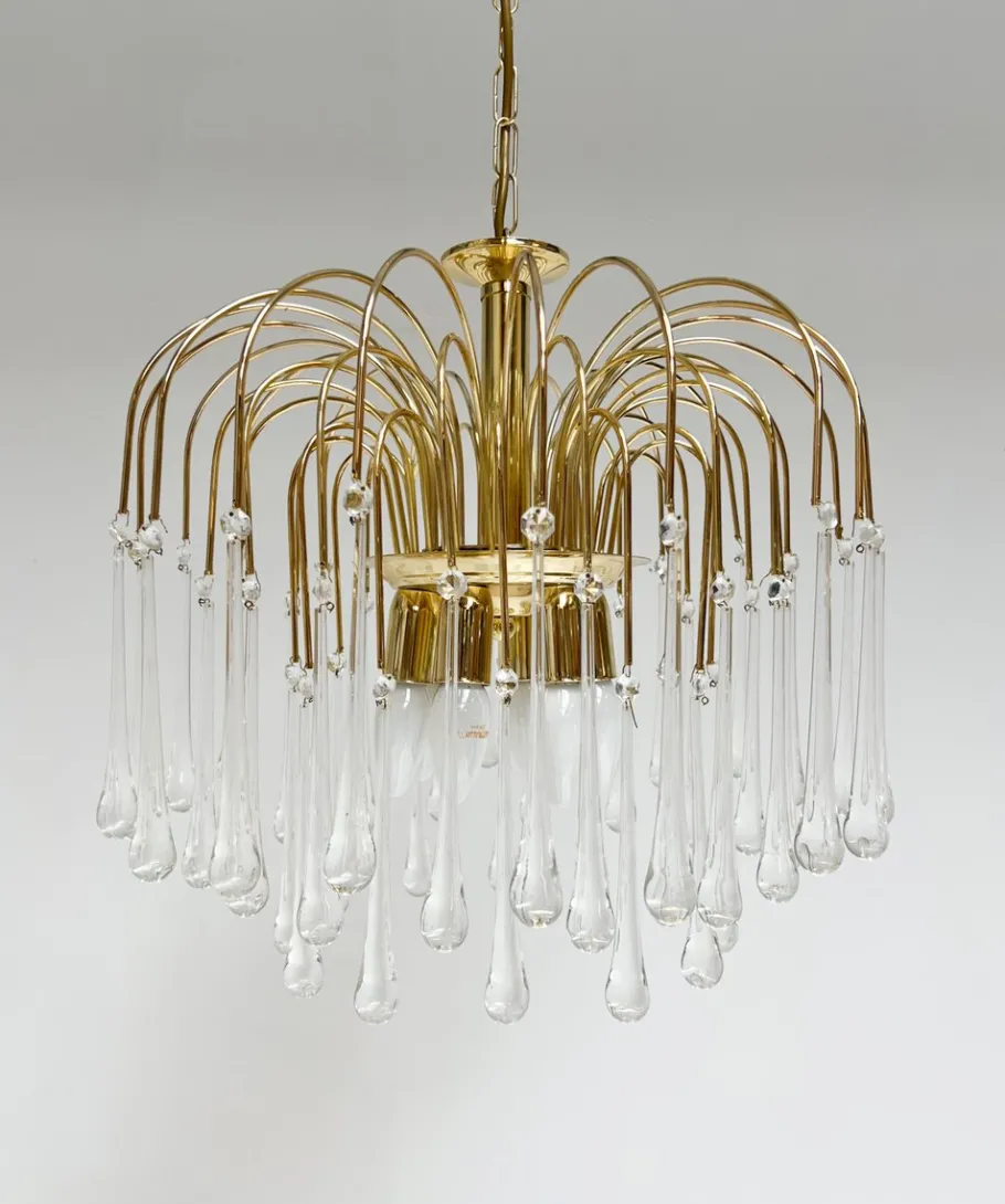 Sale Pamono Waterfall Chandelier in Murano Glass, 1970s