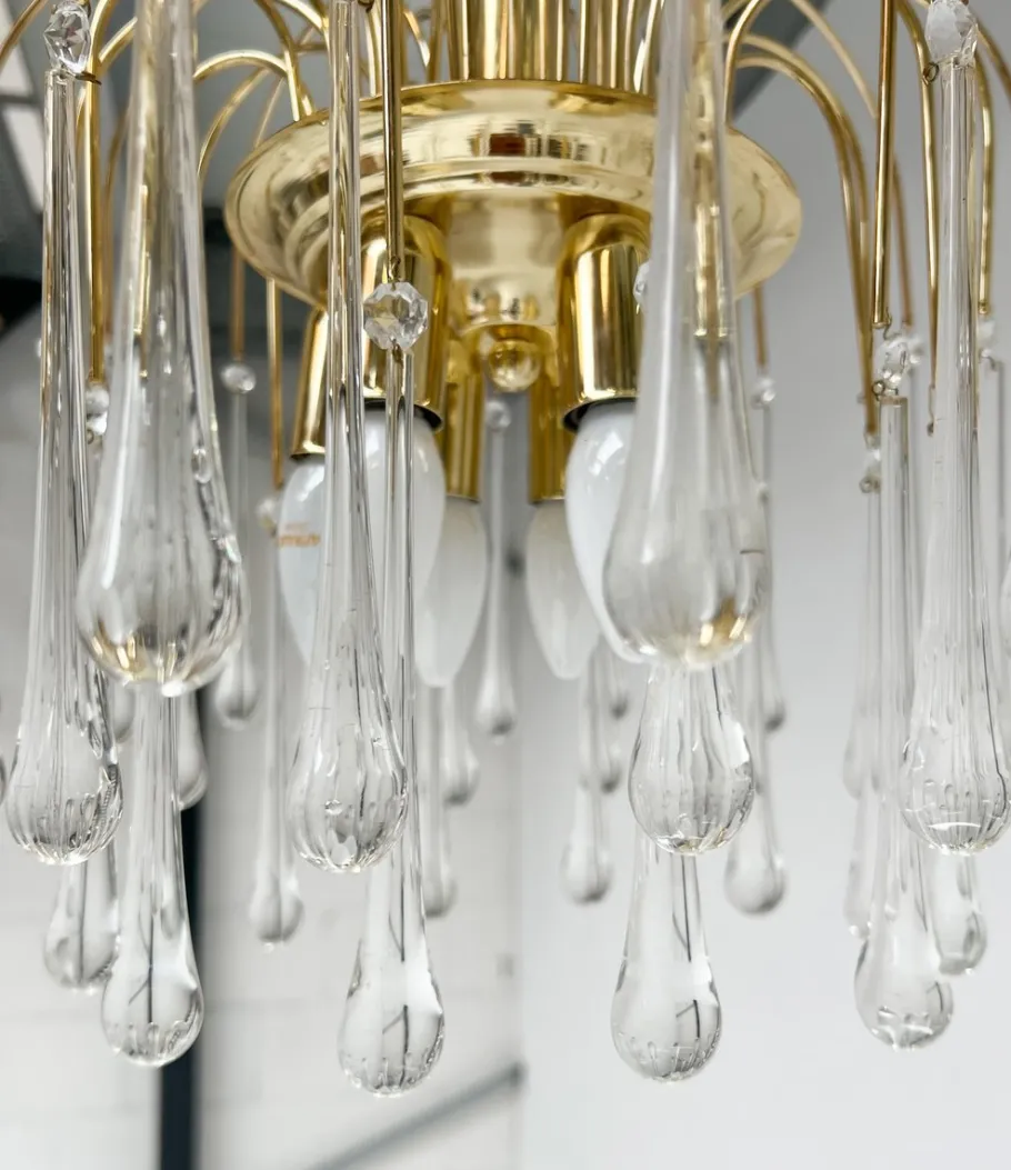 Sale Pamono Waterfall Chandelier in Murano Glass, 1970s