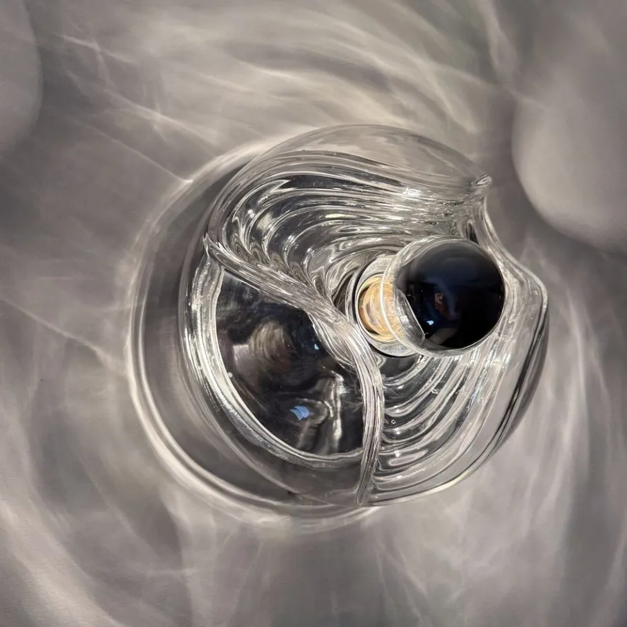 Hot Pamono Wave Glass Wall Lamp from Peill & Putzler, 1970s