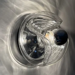 Hot Pamono Wave Glass Wall Lamp from Peill & Putzler, 1970s