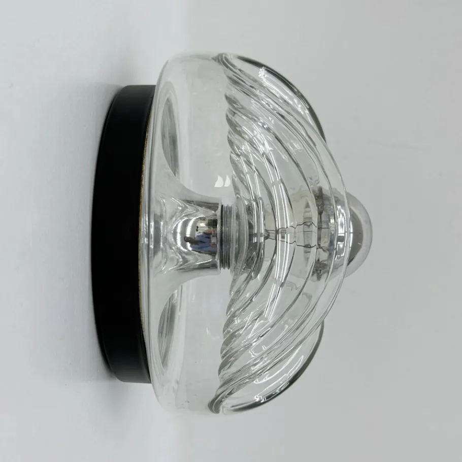 Hot Pamono Wave Glass Wall Lamp from Peill & Putzler, 1970s