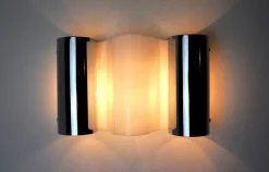 Clearance Pamono Wave Wall Light from Metalarte, Spain, 1970