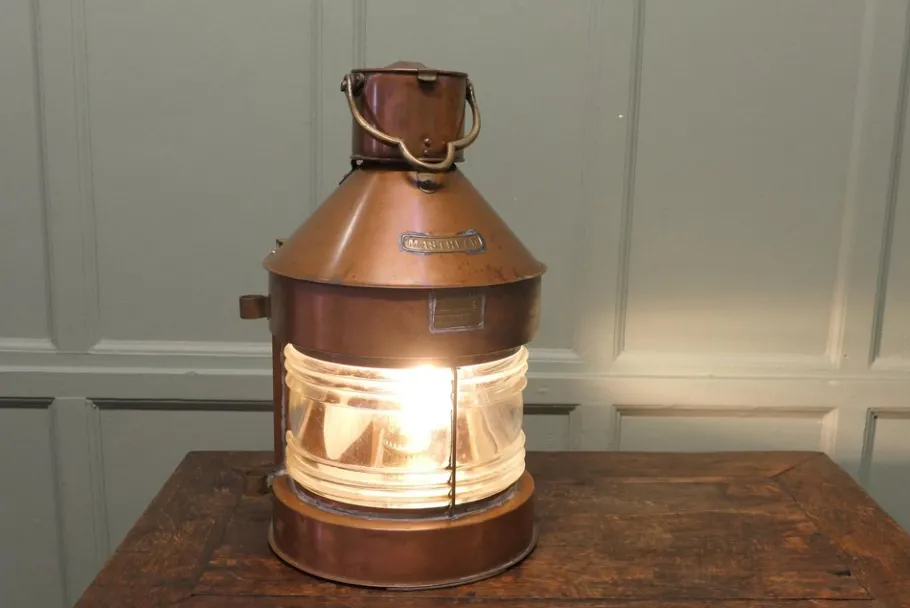 Best Pamono Weathered Ship's Masthead Copper Navigation Light, 1900s