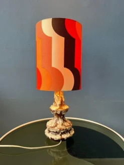Clearance Pamono West German Fat Lava Space Age Table Lamp in Orange Ceramic