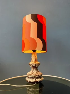 Clearance Pamono West German Fat Lava Space Age Table Lamp in Orange Ceramic