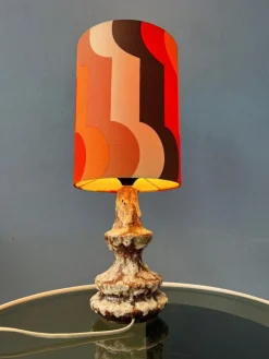 Clearance Pamono West German Fat Lava Space Age Table Lamp in Orange Ceramic