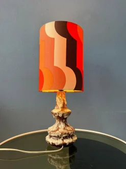 Clearance Pamono West German Fat Lava Space Age Table Lamp in Orange Ceramic