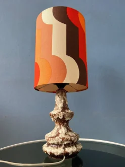 Clearance Pamono West German Fat Lava Space Age Table Lamp in Orange Ceramic