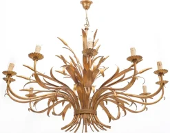 Discount Pamono Wheat Wreath 12-Light Chandelier by Hans Kogl, 1960s