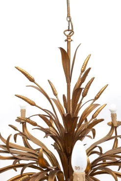 Discount Pamono Wheat Wreath 12-Light Chandelier by Hans Kogl, 1960s