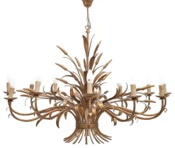 Discount Pamono Wheat Wreath 12-Light Chandelier by Hans Kogl, 1960s