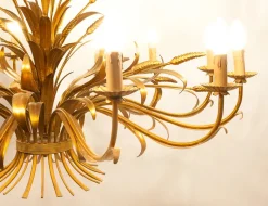 Discount Pamono Wheat Wreath 12-Light Chandelier by Hans Kogl, 1960s