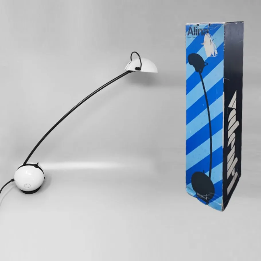 Outlet Pamono White Alina Table Lamp from Valenti Luce, Italy, 1970s
