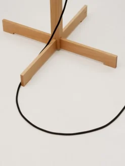 Hot Pamono White and Beech Wood TMM Floor Lamp by Miguel Milá