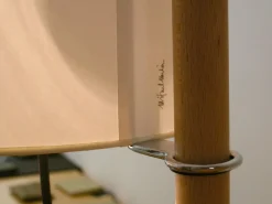 Hot Pamono White and Beech Wood TMM Floor Lamp by Miguel Milá