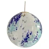 New Pamono White and Blue Spots Sphere Pendant Light in Murano Glass by Simoeng