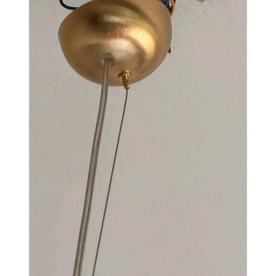 New Pamono White and Blue Spots Sphere Pendant Light in Murano Glass by Simoeng