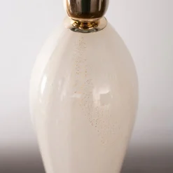 Best Pamono White and Gold Blown Murano Glass Table Lamps, Italy, 1980s