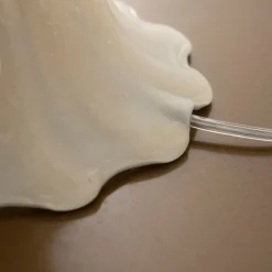 Best Pamono White and Gold Blown Murano Glass Table Lamps, Italy, 1980s