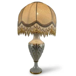 New Pamono White and Gold Porcelain Table Lamp, 1970s