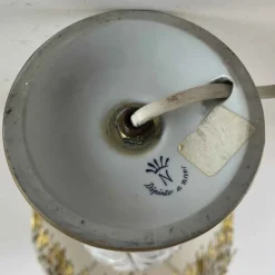 New Pamono White and Gold Porcelain Table Lamp, 1970s