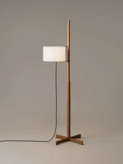Hot Pamono White and Oak TMM Floor Lamp by Miguel Milá