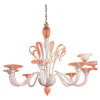 Hot Pamono White Chandelier with Transparent Leaves in Murano Glass by Simoeng