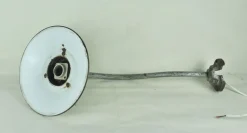 Best Pamono White Enameled Metal Garden Light, 1940s