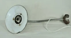 Hot Pamono White Enameled Metal Garden Light, 1940s