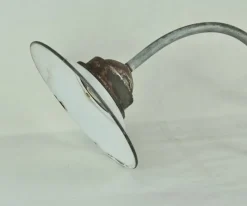 Hot Pamono White Enameled Metal Garden Light, 1940s