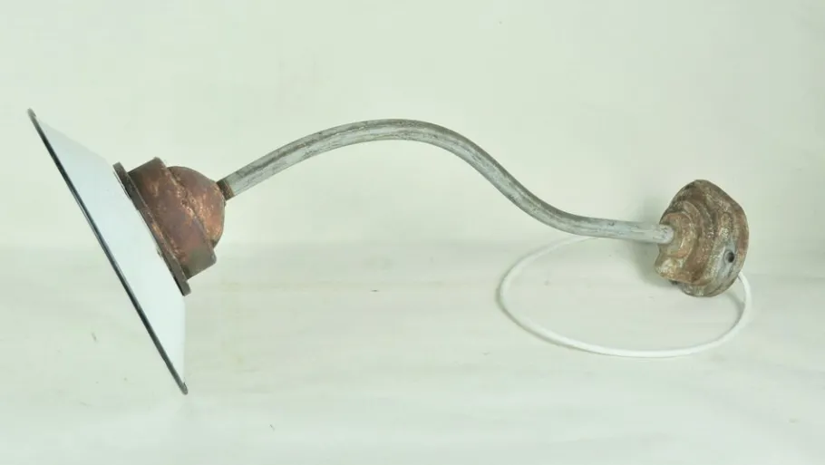 Sale Pamono White Enameled Metal Garden Light, 1940s