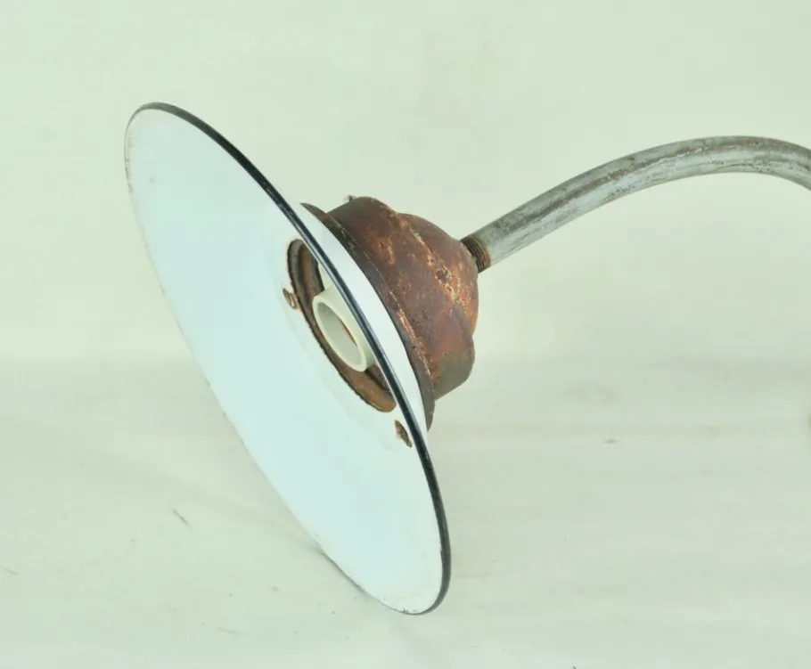 Sale Pamono White Enameled Metal Garden Light, 1940s