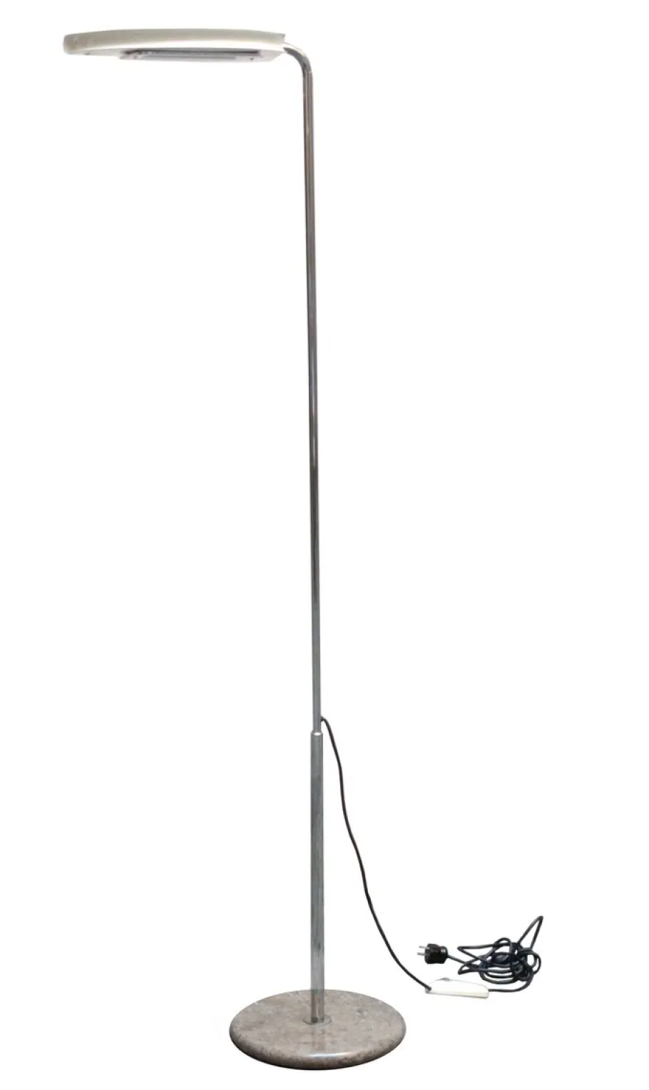 New Pamono White Floor Lamp by Bruno Gecchelin for Skipper Mezzaluna, Italy, 1970s
